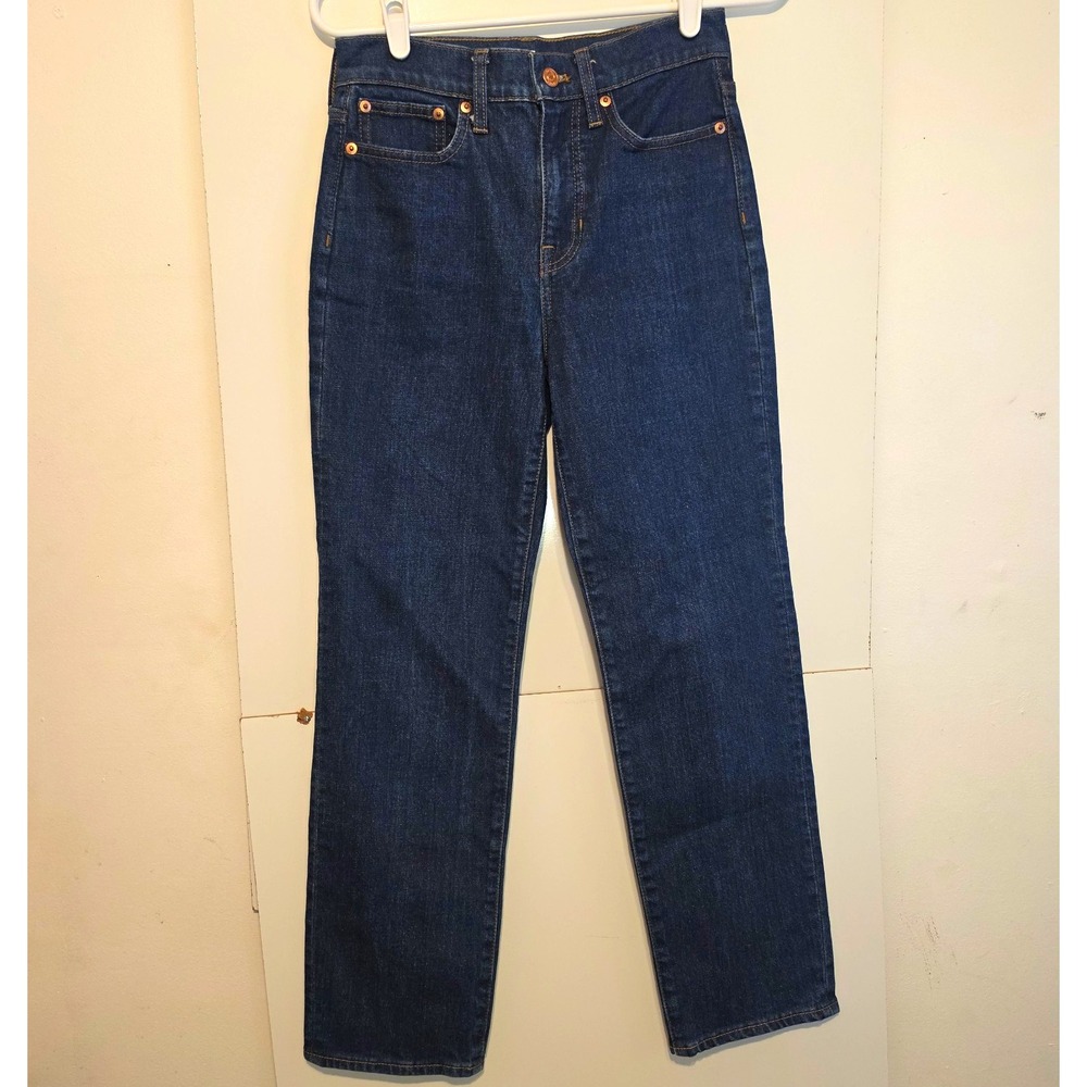 J.CREW Straight Blue Denim Jeans Women's Size 24 Stretch 5-Pocket